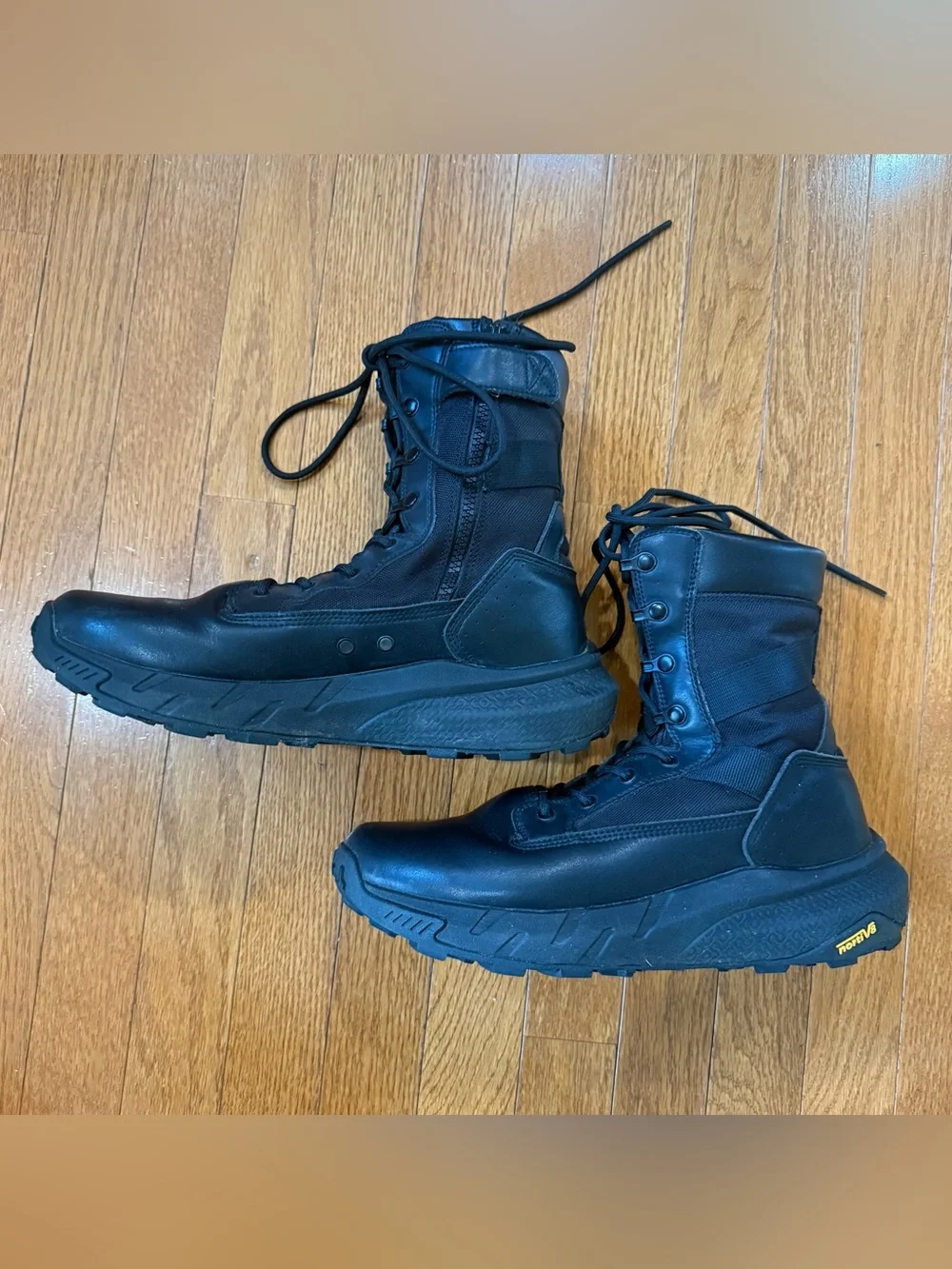 NORTIV 8 Men's 10 Breathable Tactical Military Work Boots Zipper Leather Combat